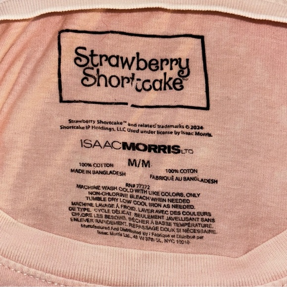Strawberry Shortcake Graphic Tee - Pink T-Shirt by Issac Morris LTD - Size M - Picture 8 of 12